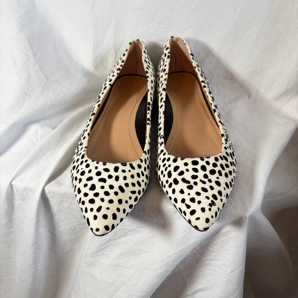 Vionic Womens Lena Spot cream black leopard print pointed toe flats. Size 6. - Picture 5 of 7